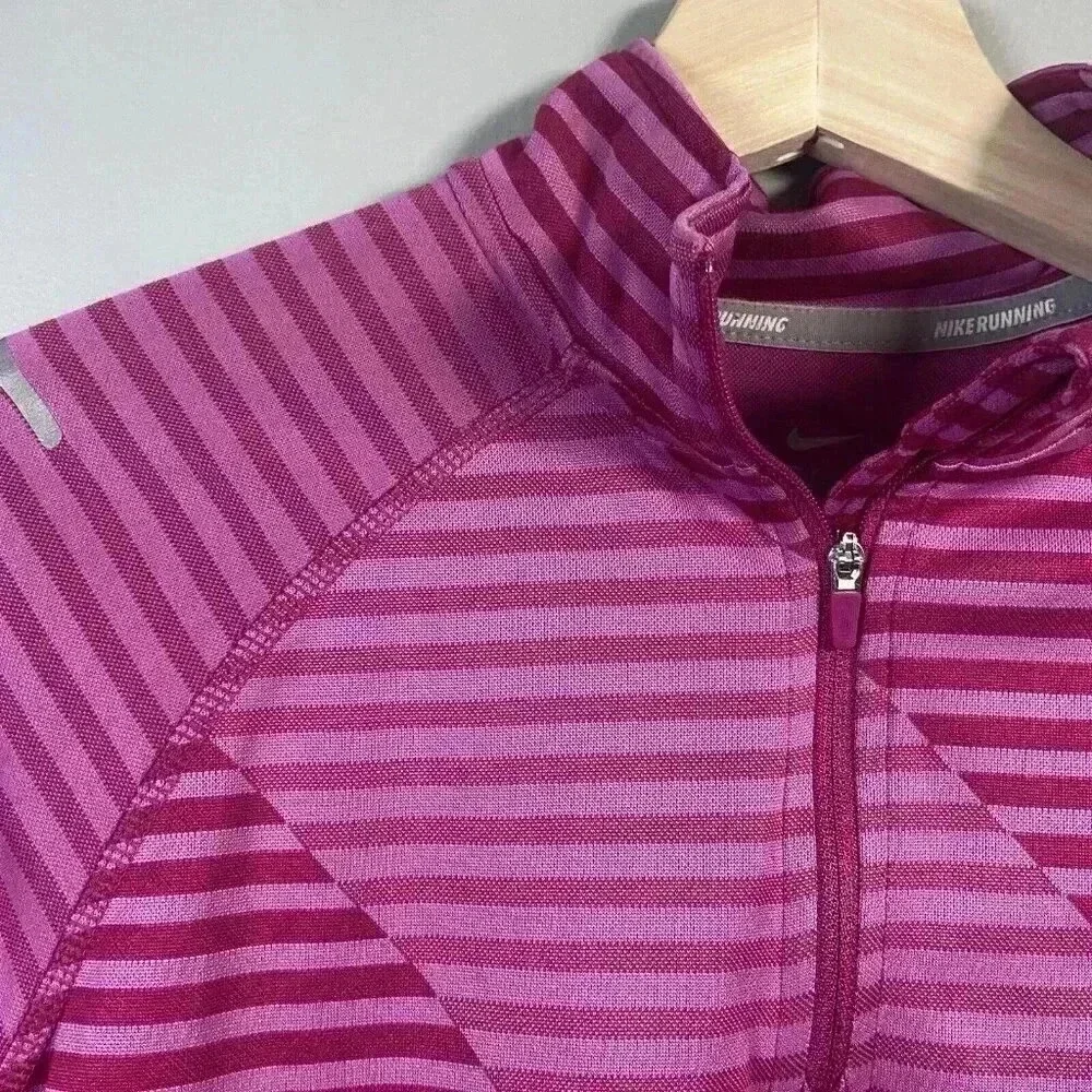 Nike Dri-Fit Pink Running 1/4 Zip‎ Pullover Girls Size XL Fuchsia Athletic Run